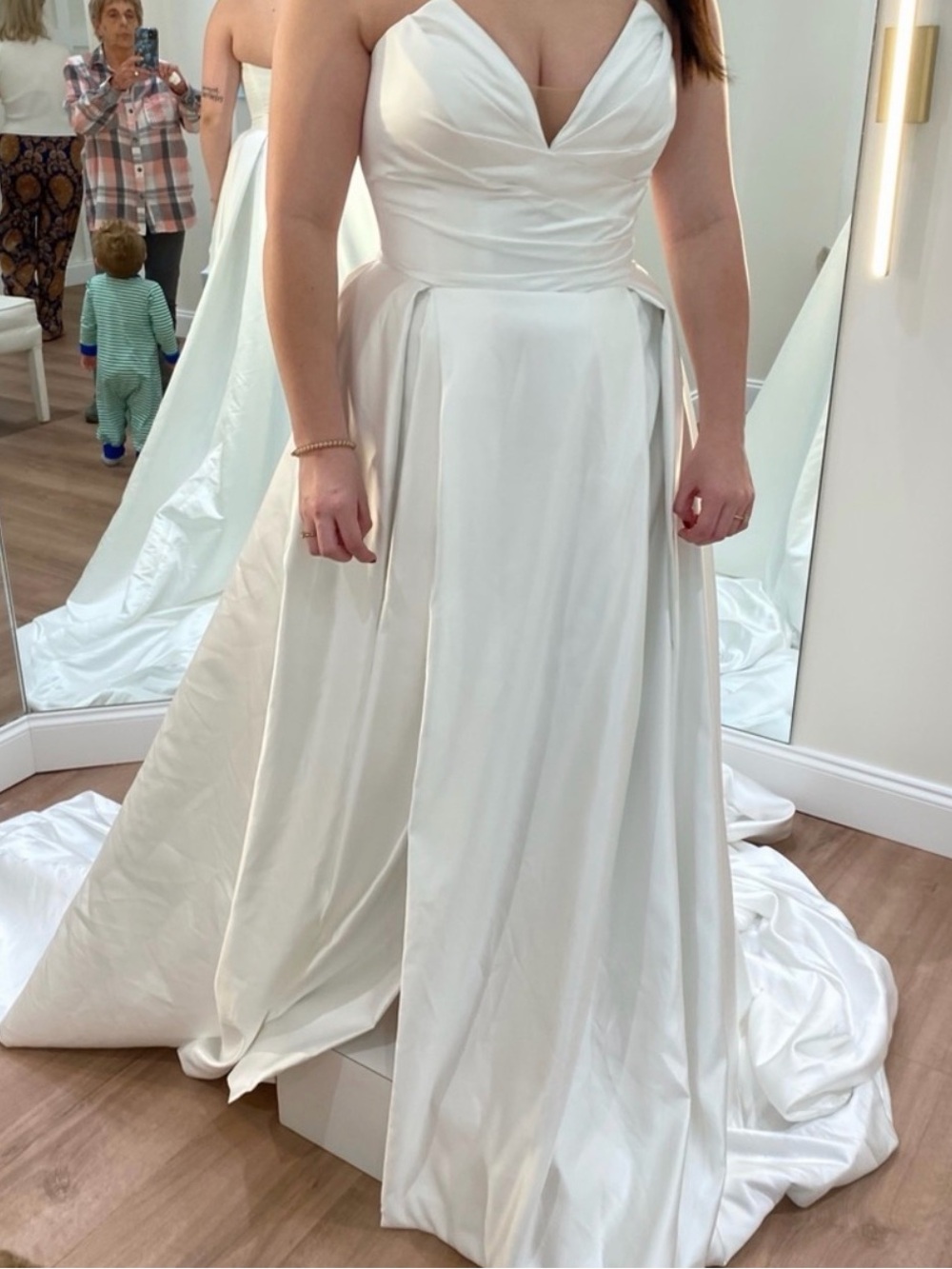 Classic White Strapless A-Line Wedding Gown